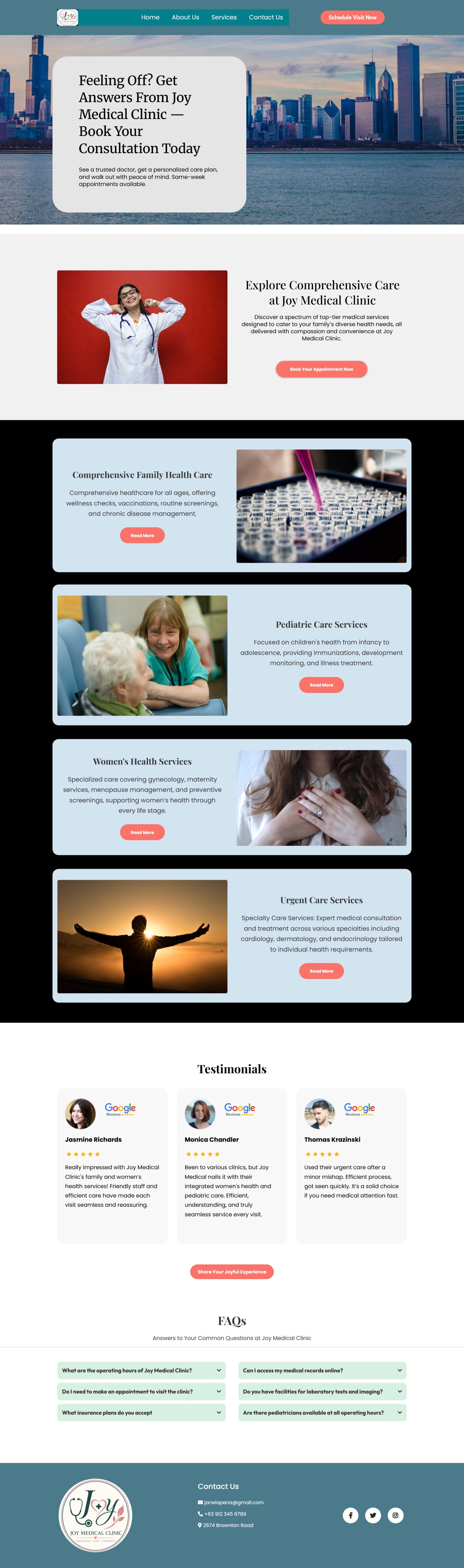 Healthcare Clinic Website & Appointment Landing Page workflow